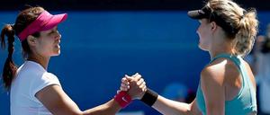 Li Na (links) und Eugenie Bouchard.