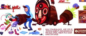 Kindertraum: Jackson Norby beim Aufräumen auf einer Doppelseite aus dem Buch.
