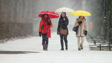 Der Schneefall soll sich am Dienstagnachmittag noch verstärken.