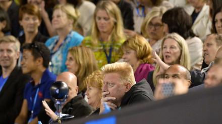 Boris Becker auf der Tribüne.