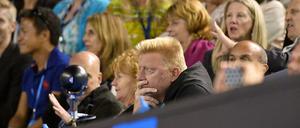 Boris Becker auf der Tribüne.