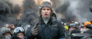 Mitten im Kampf: Vitali Klitschko. 