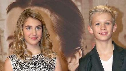 Schick für die Premiere. Sophie Nélisse und Nico Liersch sind die beiden jungen Stars in „Die Bücherdiebin“. Der Film startet am 13. März.  