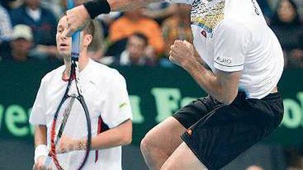 Streit? Welcher Streit? Kohlschreiber (l.) und Haas traten als Team auf.
