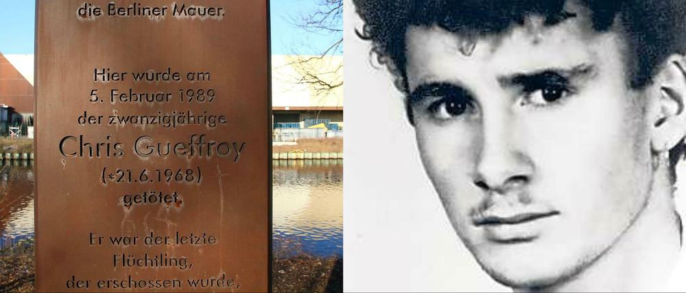 Rostige Ehrung. Diese Stele am Britzer Verbindungskanal erinnert an Chris Gueffroy. Der 20-jährige Kellner war hier am 5. Februar 1989 bei einem Fluchtversuch erschossen worden.