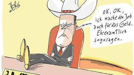 Null Bock aufs Amt. Eine Karikatur des Zeichners NEL. 