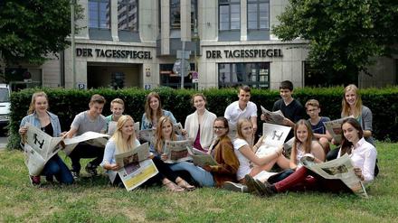 Schön hier. Die Teilnehmer der Schülerakademie auf dem Askanischen Platz.