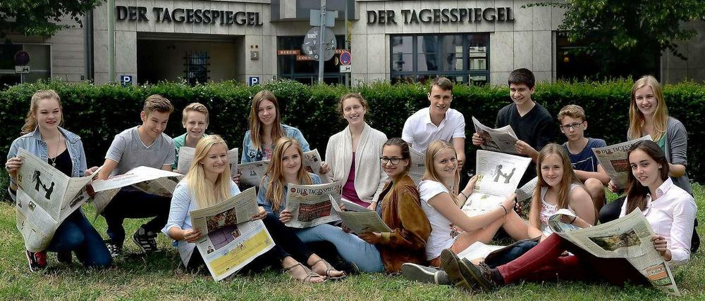 Schön hier. Die Teilnehmer der Schülerakademie auf dem Askanischen Platz.