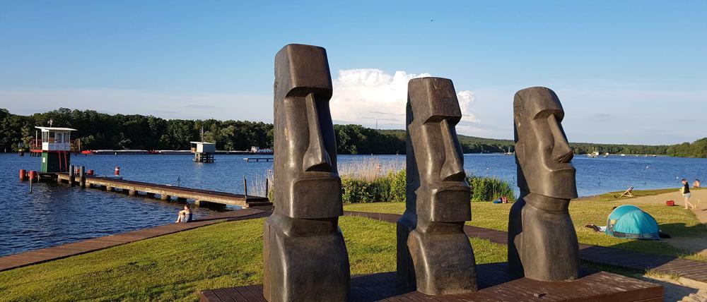 Strandbad Grünau mit Blick Richtung Müggelberge