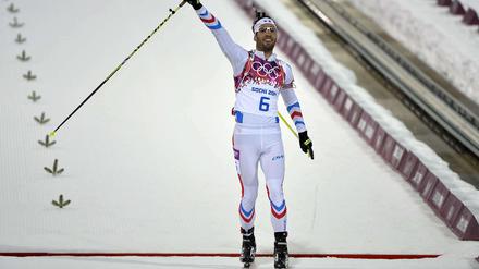 Auf dem Weg zum Sieg. Martin Fourcade behielt am Schießstand die Nerven.