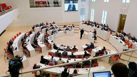Der Landtag während der Sondersitzung.