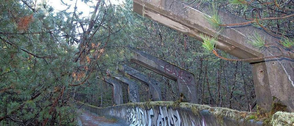 Die olympische Bobbahn von 1984 auf dem Trebevic-Berg in der Nähe von Sarajevo.