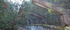 Die olympische Bobbahn von 1984 auf dem Trebevic-Berg in der Nähe von Sarajevo.