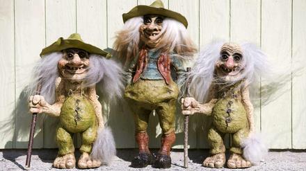 Bitte nicht füttern: drei norwegische Trollfiguren