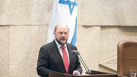 In der Knesset. EU-Parlamentschef Schulz bei seiner Rede am Mittwoch. Foto: imago