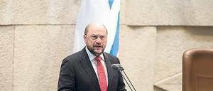 In der Knesset. EU-Parlamentschef Schulz bei seiner Rede am Mittwoch. Foto: imago