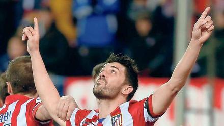 Irdisches Glück. David Villa kam aus Barcelona und trifft nun für Atletico. 