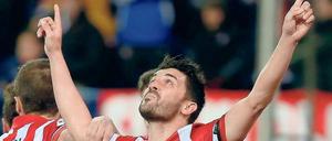 Irdisches Glück. David Villa kam aus Barcelona und trifft nun für Atletico. 