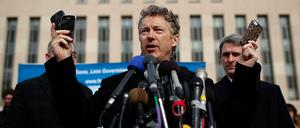 Will nicht abgehört werden. Der republikanische US-Senator und mögliche zukünftige Präsidentschaftskandidat Rand Paul mobilisiert gegen Obama.