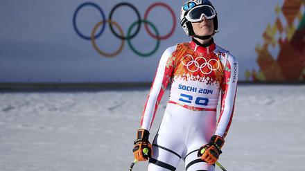 Es kann nicht immer klappen. Maria Höfl-Riesch war mit ihrem Abfahrtslauf nicht zufrieden.