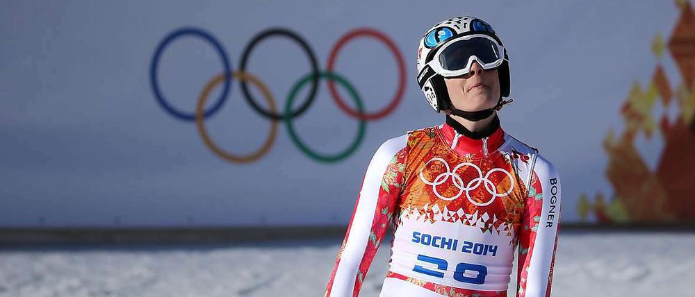 Es kann nicht immer klappen. Maria Höfl-Riesch war mit ihrem Abfahrtslauf nicht zufrieden.