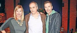 Andrea Kiewel, Dirk Steffens (rechts) gehen Christian Rach.