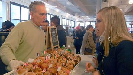 „Bruffins“ in der Delikatessen-Markthalle „Smorgasburg“ in Brooklyn. 