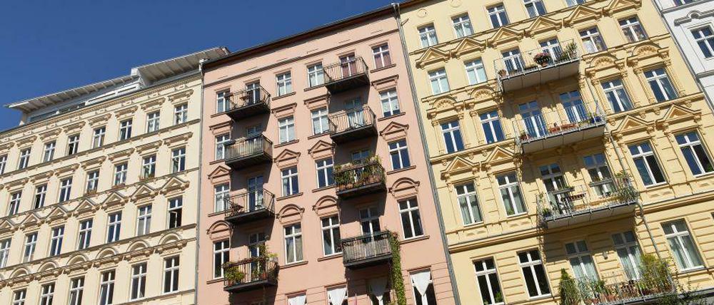 Altbauten in der Oderberger Straße in Prenzlauer Berg.
