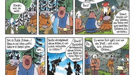 Fantasy-Hommage und Parodie: Eine Seite aus dem dritten Band der Reihe.