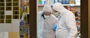 Die Spurensicherung vor Ort im Einsatz.