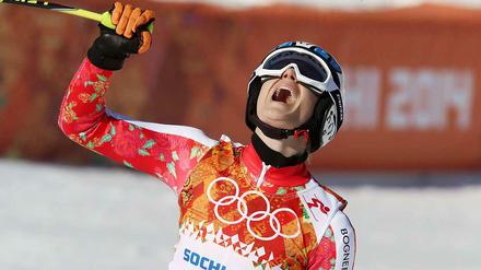 Zweite Medaille in Sotschi: Maria Höfl-Riesch fuhr im Super-G zu Silber.