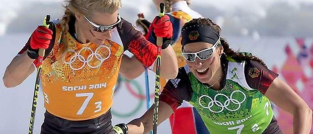 Auf dem Weg zu Bronze: Claudia Nystad übernimmt von Stefanie Böhler.
