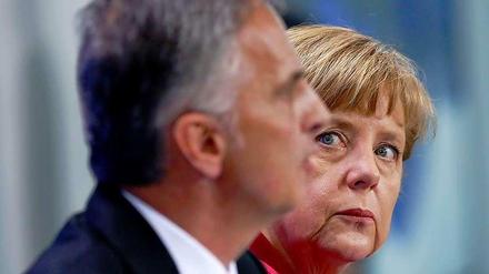 Der Schweizer Bundespräsident Didier Burkhalter und Kanzlerin Angela Merkel am Dienstag.