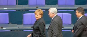 Die Parteichefs der großen Koalition.