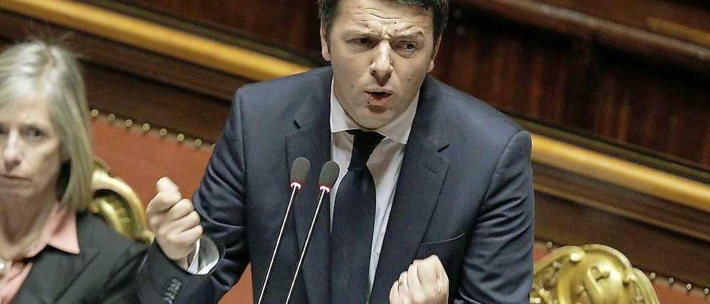 Renzi hielt eine energische Rede im Senat.