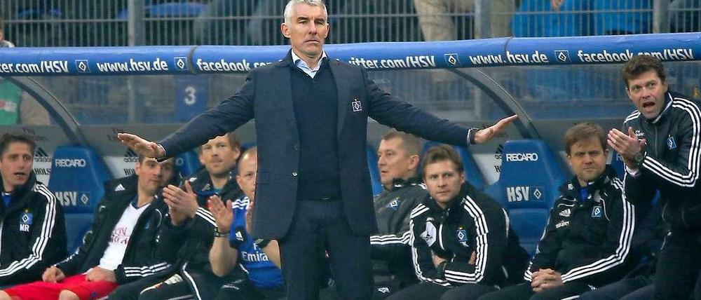 Ruhe am Rand: Mirko Slomka bringt nach acht Pleiten dem HSV sofort einen Sieg.