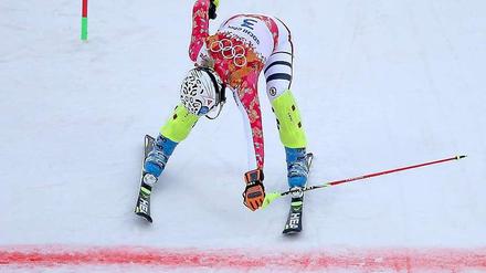 Maria Höfl-Riesch verpasst die Medaille. 