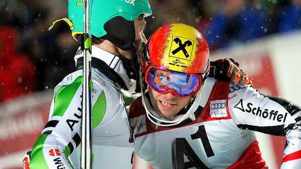 Felix Neureuther und Marcel Hirscher (r.) kommen gut miteinander aus.