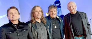 Quartett ohne Maschine. Die Puhdys im Oktober 2013 bei der Vorstellung ihres letzten Albums. Dieter Birr hatte sich krankgemeldet.