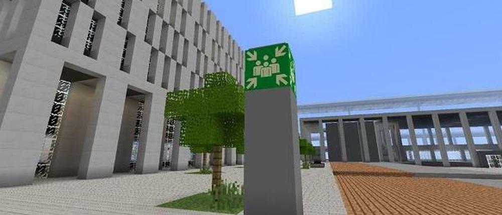 Sieht doch schon gut aus. Der BER in Minecraft.