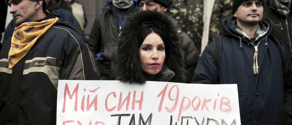 Vor dem ukrainischen Parlament in Kiew.
