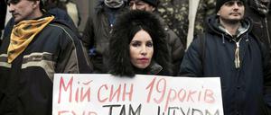Vor dem ukrainischen Parlament in Kiew.