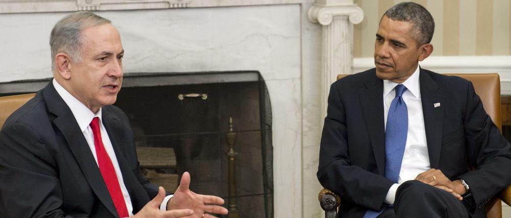US-Präsident Barack Obama (rechts) traf sich am Montag mit Israels Ministerpräsident Benjamin Netanjahu.