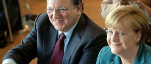 Kanzlerin Merkel und EU-Kommissionschef Barroso am Samstag in der Akademie der Künste.