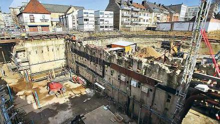 Die Baugrube. An dieser Stelle stürzte das Kölner Stadtarchiv ein. 
