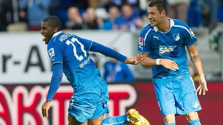 Doppelpack: Hoffenheims Anthony Modeste (li.) traf im ersten Durchgang zwei Mal.