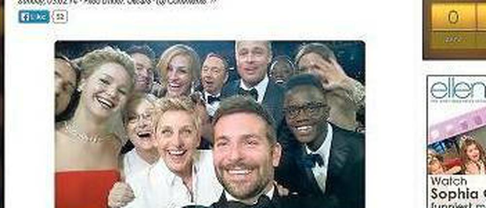 Der Rekord-Tweet von Moderatorin Ellen DeGeneres. 