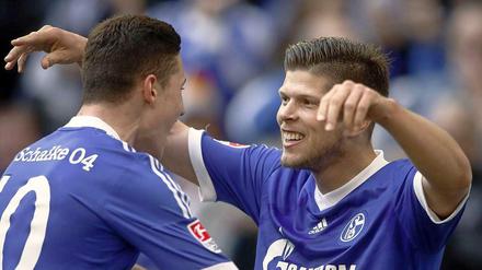 Wieder alles im Lot? Huntelaar und Draxler jubeln über den Erfolg gegen Hoffenheim.