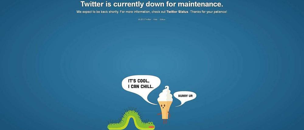 Vorübergehend wegen Wartung nicht erreichbar. Diese Nachricht bekamen Twitter-Nutzer vorübergehend zu sehen.