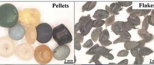 Verschiedene Arten von kleinem Plastikmüll, wie er in der Donau gefunden wurde.